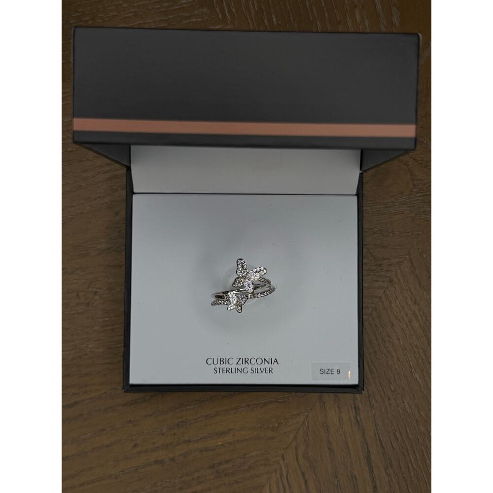 Giani Bernini Sterling Silver Cubic Zirconia Butterfly Ring Size 8